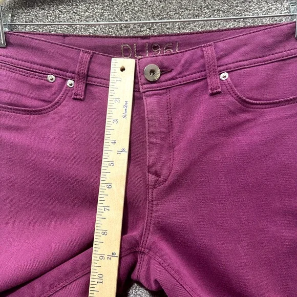 DL1961 Jeans Women 29 Pink Denim SAMANTHA Slim Straight Mid Rise Stretch Comfort - Picture 8 of 16